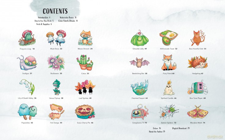Creepy Cute Watercolor: Learn to Paint Hauntingly Adorable Oddities-Includes Watercolor Paper with Ready-to-Paint Sketches-No Drawing Required! - Stephanie Bayles [KSIĄŻKA]