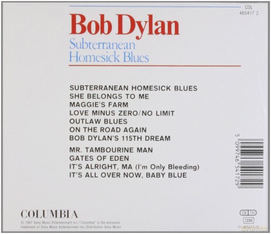 Bob Dylan: SUBTERRANEAN HOMESICK BLUES [CD]