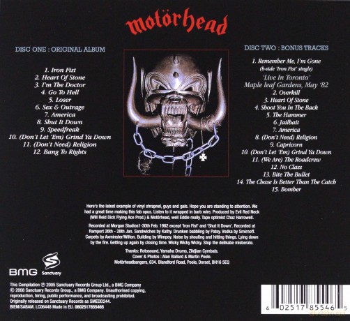 Motorhead: Iron Fist (Deluxe) [2CD]
