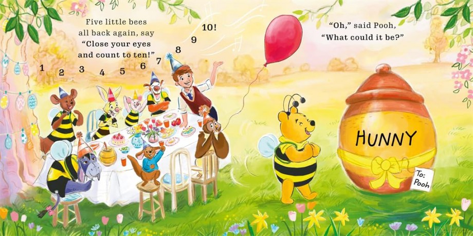 Disney Winnie the Pooh: Five Little Bees: A lift-the-flap picture book: Lift the flaps to find the bees! - Georgina Kyriacou [KSIĄŻKA]