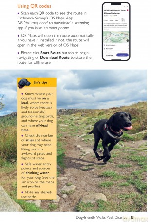 Dog Walks Peak District | Ordnance Survey | 10 Dog-friendly Walks for All | Short Walks Made Easy | Guidebook | Peak District | National Park | England | Maps - Stephanie Cooke [KSIĄŻKA]