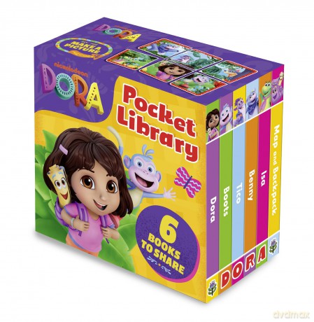 Dora Pocket Library: Six illustrated mini board books for children aged 1, 2, 3, 4 based on the Nickelodeon TV series. NEW for 2026! [KSIĄŻKA]