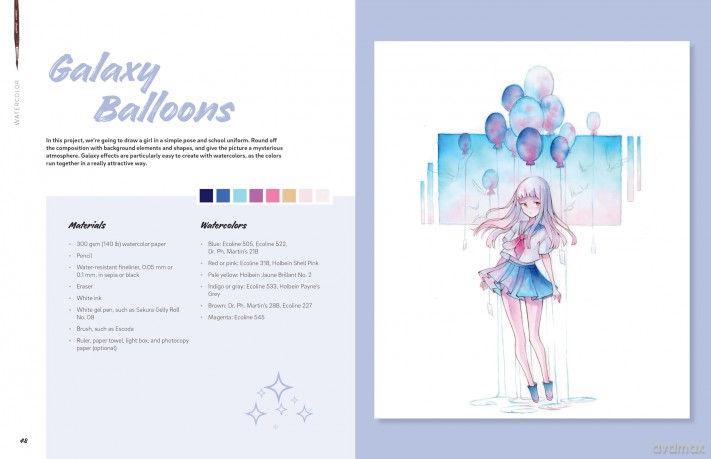 Drawing Magical Manga Girls: Draw, Color, and Watercolor Manga and Anime Characters - Huyen Reichert [KSIĄŻKA]