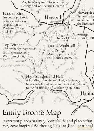 Emily Brontë, Wuthering Heights Map (Literary Maps Series) - Martin Thelander [KSIĄŻKA]