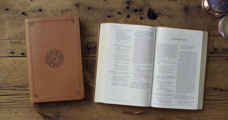 ESV Large Print Thinline Bible (TruTone, English Saddle, Emblem Design) [KSIĄŻKA]