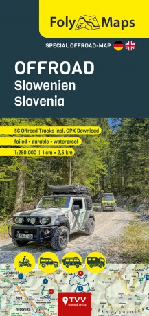 FolyMaps OFFROAD Slovenia 1:250 000: Special map with 56 off-road tracks - Martin Schempp [KSIĄŻKA]