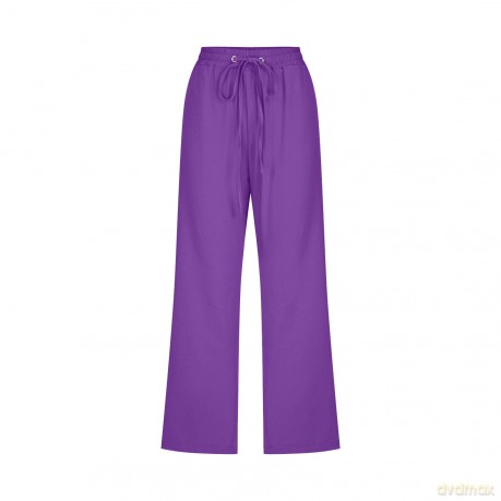 jovati Linen Capri Pants for Womens Casual Loose Drawstring Elastic Waist Trousers with Pockets Plus Size Cropped Pants, Purple, XXL [KSIĄŻKA]