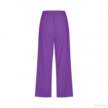 jovati Linen Capri Pants for Womens Casual Loose Drawstring Elastic Waist Trousers with Pockets Plus Size Cropped Pants, Purple, XXL [KSIĄŻKA]