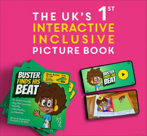 Just Like Me Books - Buster Finds His Beat - Augmented Reality Book - Free App - Make the story come to life - Interactive book - Inclusive story - Pamela Aculey [KSIĄŻKA]