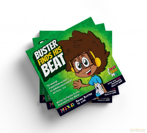 Just Like Me Books - Buster Finds His Beat - Augmented Reality Book - Free App - Make the story come to life - Interactive book - Inclusive story - Pamela Aculey [KSIĄŻKA]