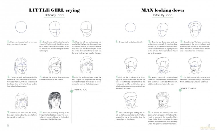 Learn To Draw Faces With 50 Models (Step by Step Guides to Drawing) - Niels Roman [KSIĄŻKA]