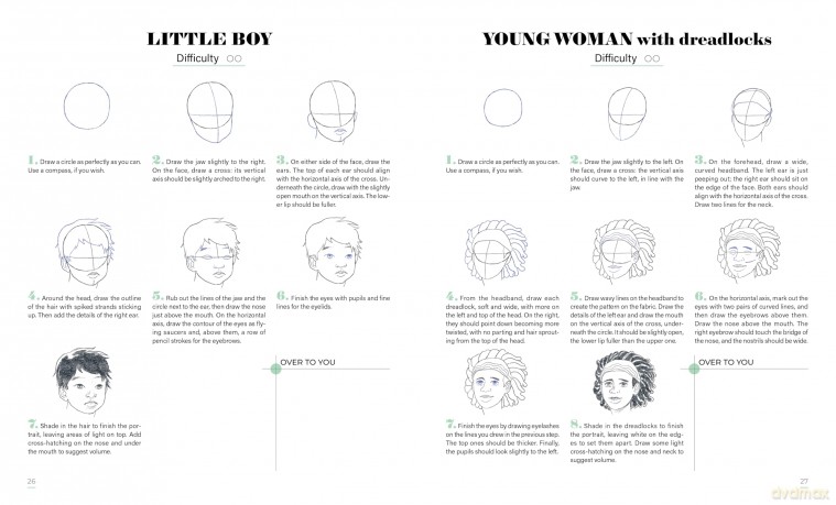 Learn To Draw Faces With 50 Models (Step by Step Guides to Drawing) - Niels Roman [KSIĄŻKA]