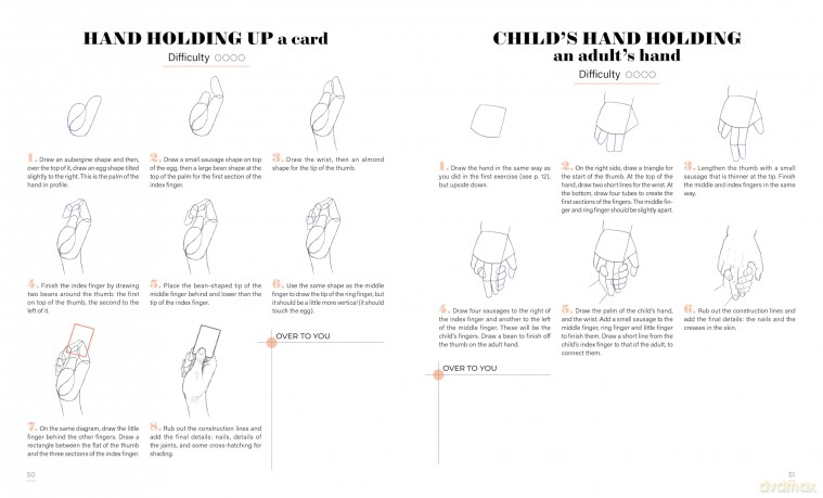 Learn To Draw Hands With 50 Models (Step by Step Guides to Drawing) - Niels Roman [KSIĄŻKA]