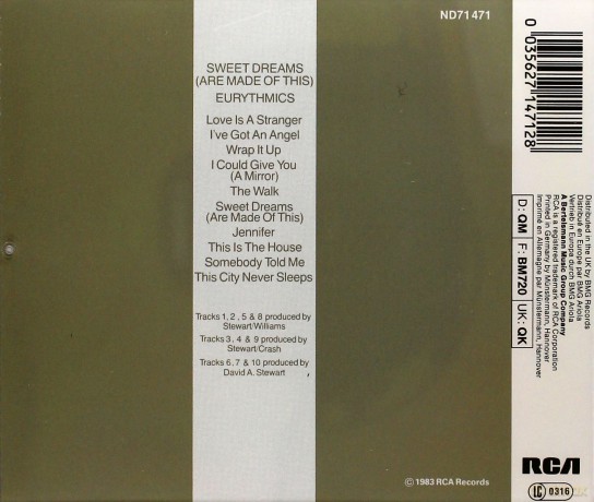 Eurythmics: Sweet Dreams (Are Made Of This) [CD]