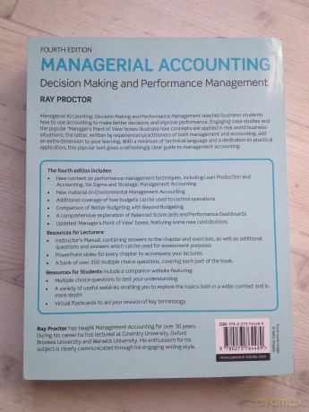 Managerial Accounting: Decision Making and Performance Improvement - Ray Proctor [KSIĄŻKA]