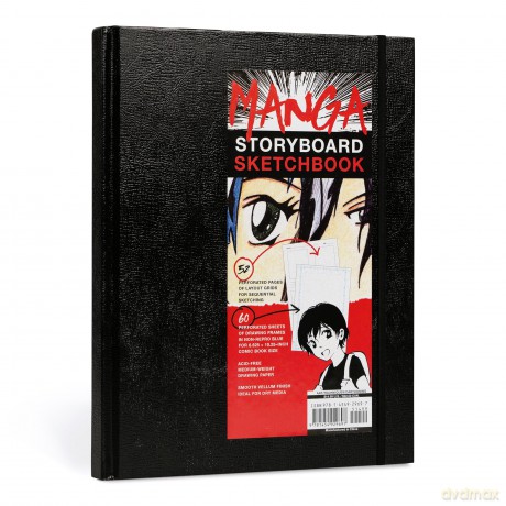 Manga Storyboard Sketchbook: A Comic Book Sketchbook with Storyboard Layout Grids, Acid-Free Medium-Weight Drawing Comic Book Paper [KSIĄŻKA]