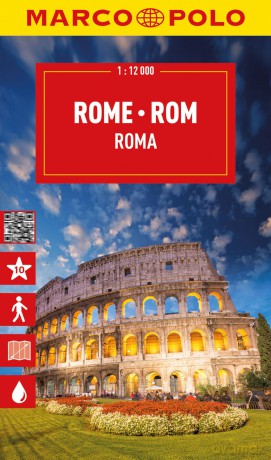 Marco Polo Rome Travel Map: Detailed Tourist Map with Top Sights (Folded Map): Pocket size,detailed, street map of Rome (Marco Polo Maps) [KSIĄŻKA]
