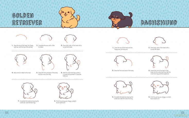 Mini Kawaii Doggies: Learn to Draw Over 100 Adorable Pups in All Their Glory (Kawaii Doodle) - Olive Yong [KOMIKS]