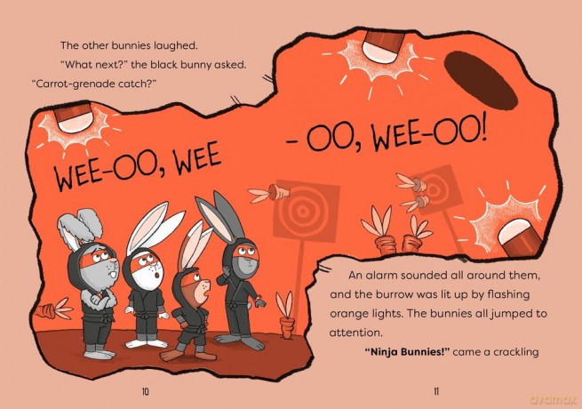 Ninja Bunnies vs the Big Bad Fox: Book 1: A hilarious and colourful adventure story - Jake Hopkins [KSIĄŻKA]