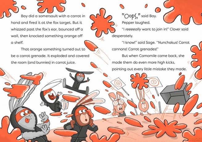 Ninja Bunnies vs the Big Bad Fox: Book 1: A hilarious and colourful adventure story - Jake Hopkins [KSIĄŻKA]