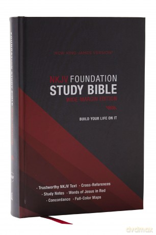 NKJV Foundation Study Bible, Wide-Margin, Black Hardcover, Red Letter: New King James Version, Black, Wide-Margin, Red Letter [KSIĄŻKA]