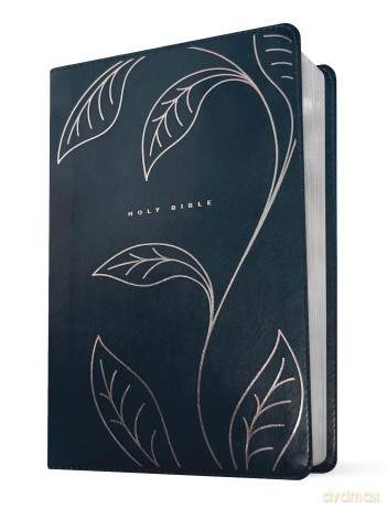 NLT Personal Size Giant Print Bible, Filament Enabled (LeatherLike, Navy Vines, Red Letter) [KSIĄŻKA]