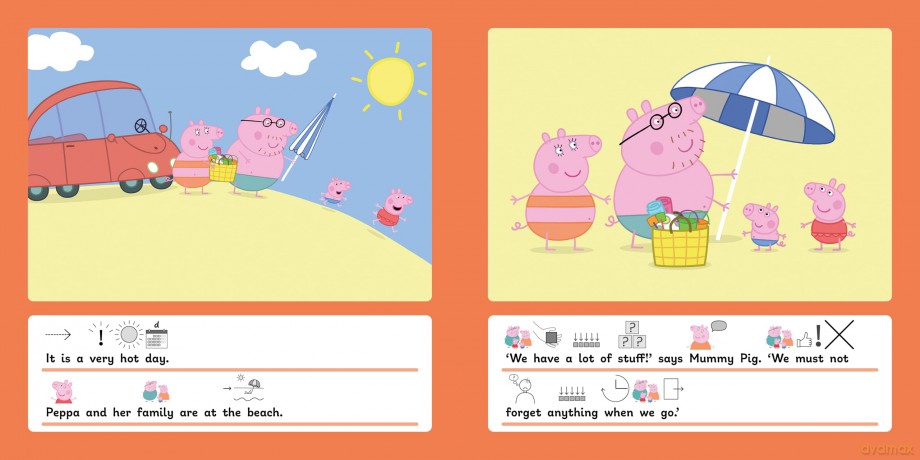 Peppa Pig: At The Beach - A Symbolised Picture Book (Peppa Pig Symbolised Stories) [KSIĄŻKA]