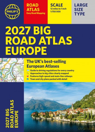 Philip's 2027 Big Road Atlas of Europe: Easy-read mapping A3 Paperback (Philip's Road Atlases) - Philips Maps [KSIĄŻKA]