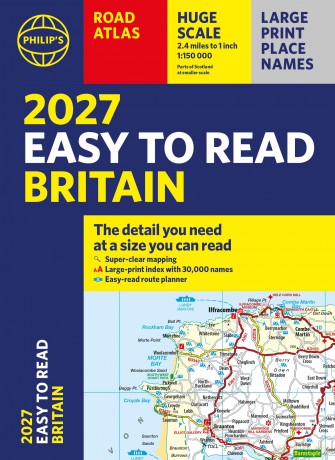 Philip's 2027 Easy to Read Road Atlas of Britain (A4 Paperback): The detail you need at a size you can read (Philip's Road Atlases) - Philip's Maps [KSIĄŻKA]