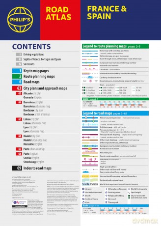 Philip's France and Spain Road Atlas: Covers the whole of France, Spain and Portugal, alongside Belgium, Andorra and Luxembourg (Philip's Road Atlases) - Philip's Maps [KSIĄŻKA]