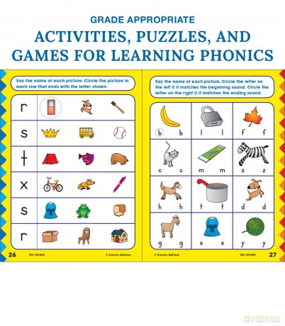 Phonics for First Grade, Grade 1: Gold Star Edition (Home Workbooks: Gold Star Edition) - Carson Education [KSIĄŻKA]