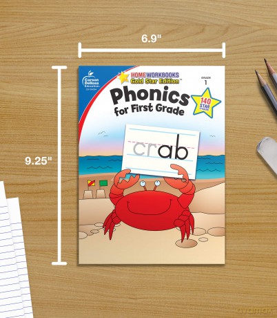 Phonics for First Grade, Grade 1: Gold Star Edition (Home Workbooks: Gold Star Edition) - Carson Education [KSIĄŻKA]