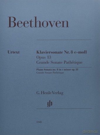 Piano Sonata no. 8 in C minor Op. 13 - Grand Sonate Pathétique - Piano - Sheet music - (HN1348): Instrumentation: Piano solo - Beethoven [KSIĄŻKA]