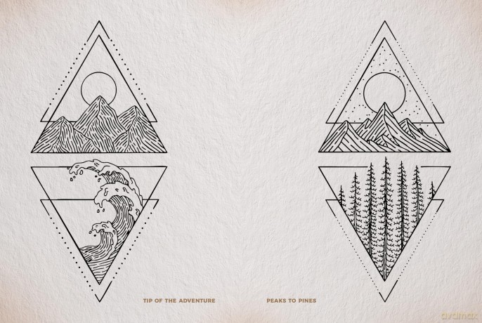 Wanderlust Ink: 300 Fine Line Tattoo Designs Inspired by Nature and Life on the Road - Ollie Smither [KSIĄŻKA]