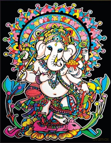 Kolorowanka welwetowa 47x35cm Ganesha