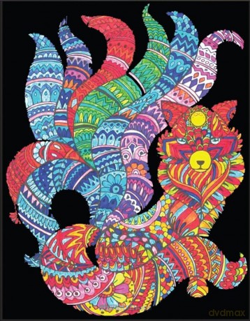 Kolorowanka welwetowa 47x35cm Kitsune Lis...