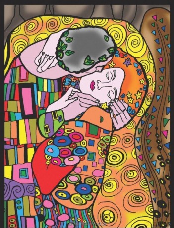 Kolorowanka welwetowa 47x35cm Klimt Pocałunek