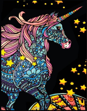 Kolorowanka welwetowa A4 Jednorożec Zodiak