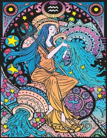 Kolorowanka welwetowa A4 Zodiak Wodnik