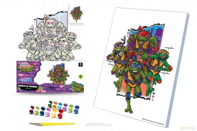 Malowanie po numerach 30x40cm Żółwie Ninja