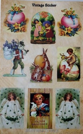 Stikery wielkanocne Vintage Sticker 16x25cm