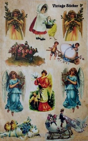 Stikery wielkanocne Vintage Sticker 16x25cm