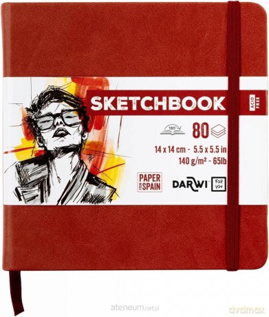 Szkicownik 14x14cm 140g terakotowy