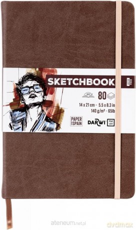 Szkicownik 14x21cm 140g brązowy