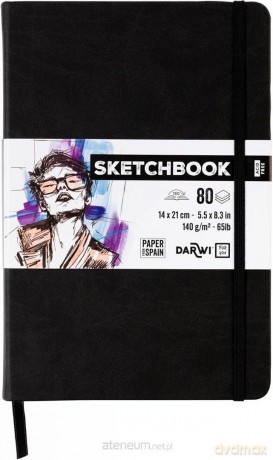Szkicownik 14x21cm 140g czarny