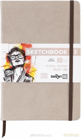 Szkicownik 14x21cm 140g szarobrązowy