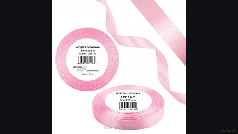 Wstążka satynowa 6mm/32m baby pink