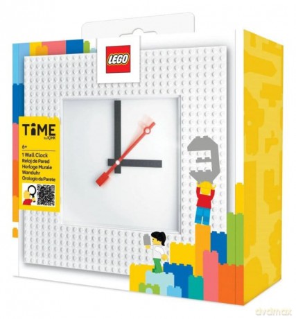 LEGO Wall Clock Time by IQHK White