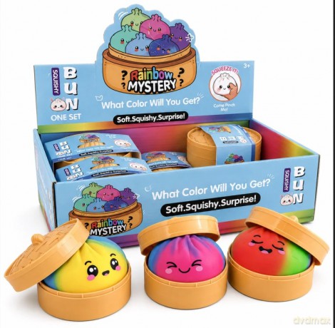 Gniotek antystresowy Pierożek Dumpling Bułeczka Bao Rainbow (Tęczowy) (1 sztuka)