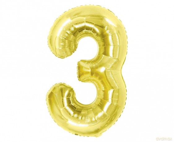 Balon foliowy B&C 3 Light gold 85cm